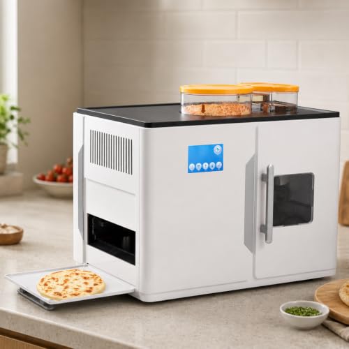 ZHJOPP Máquina automática para Hacer panqueques - Máquina eléctrica para Tortillas con Control táctil para 15-20 chapatis, dosa, panqueques y más.
