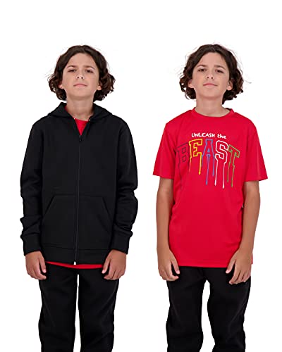 Hind Boys Fleece Hoodie and T-Shirt Set 2-Piece Kids Basketball Sweatshirt and Athletic Tee