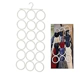 18 Kreise Schalbügel für mehrere Schals, Hijab-Kleiderbügel für Schrank für Schals, Gürtel-Organizer für Schrank, Handtücher, Hijab und Krawatte, faltbarer Kleiderbügel (1, weiß)