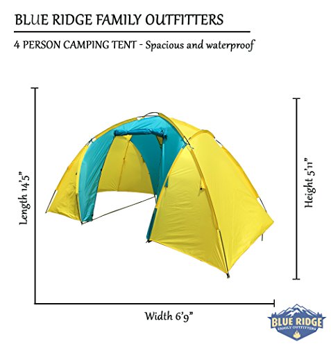 Carpa para camping para 4 personas espaciosa e impermeable miniatura 5
