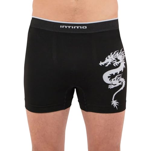 INTIMO Men's Dragon Silhouette Casual Fabric-Blend Boxer Briefs Sleep Lounge Underwear Loungewear3