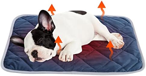 Kaket Self Heating Pet Pad 40 x 50 CM, Self Heating Pad for Dogs, Self-Heating Dog Blanket for Dogs, Cats, Rabbits, Guinea Pig, Pets (50 x 40 CM, Dark Blue)