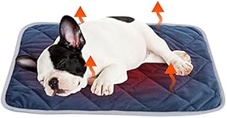 Kaket Self Heating Pet Pad 40 x 50 CM, Self Heating Pad for Dogs, Self-Heating Dog Blanket for Dogs, Cats, Rabbits, Guinea Pig, Pets (50 x 40 CM, Dark Blue)