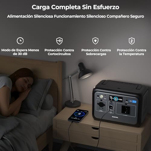 OUKITEL P800 Tragbare Powerstation 800 W, Solargenerator mit 512 Wh LiFePO4 Akku, Generator für USB A, C Ausgang, 1600 W Spitzenleistung, Schnellladung, 6kg für Camping, Reise, Outdoor – Bild 5