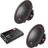 MTX 5512-44 55-Series 12' 400W RMS Dual 4-Ohm Subwoofer (2), and MTX JH10001 Jackhammer Series 1100W x 1 @ 1-Ohm Class D Mono Block Amplifier