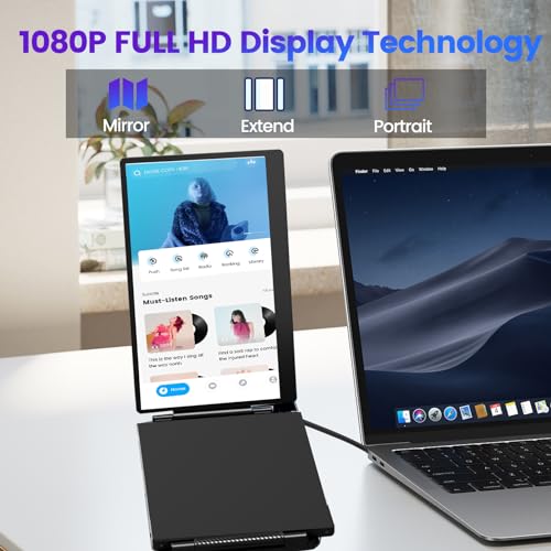 Image of Azeyou 15.6 inch Triple Laptop Screen Extender - FHD 1080P Portable Monitor & Gaming Monitor, USB-C /HDMI Plug & Play Second External Monitor for 14 inch-17 inch Laptops, PC, Mac, Phone