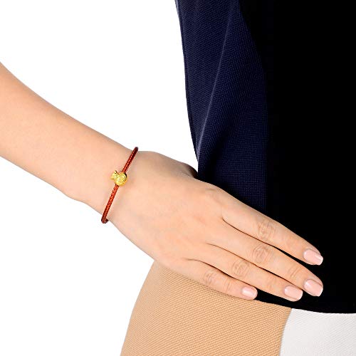 CHOW SANG SANG 999 24K Solid Gold Blessing Bracelet, Fortune Bag Charm Red Bracelet for Women 89197C2