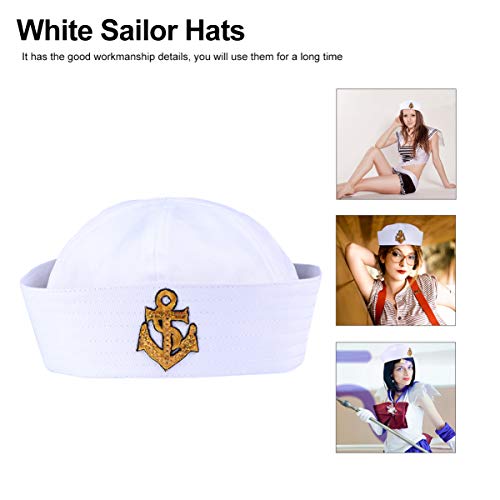 Chapéu de marinheiro PretyzOOM branco de capitão de iate para festa de Halloween, cosplay, marinheir