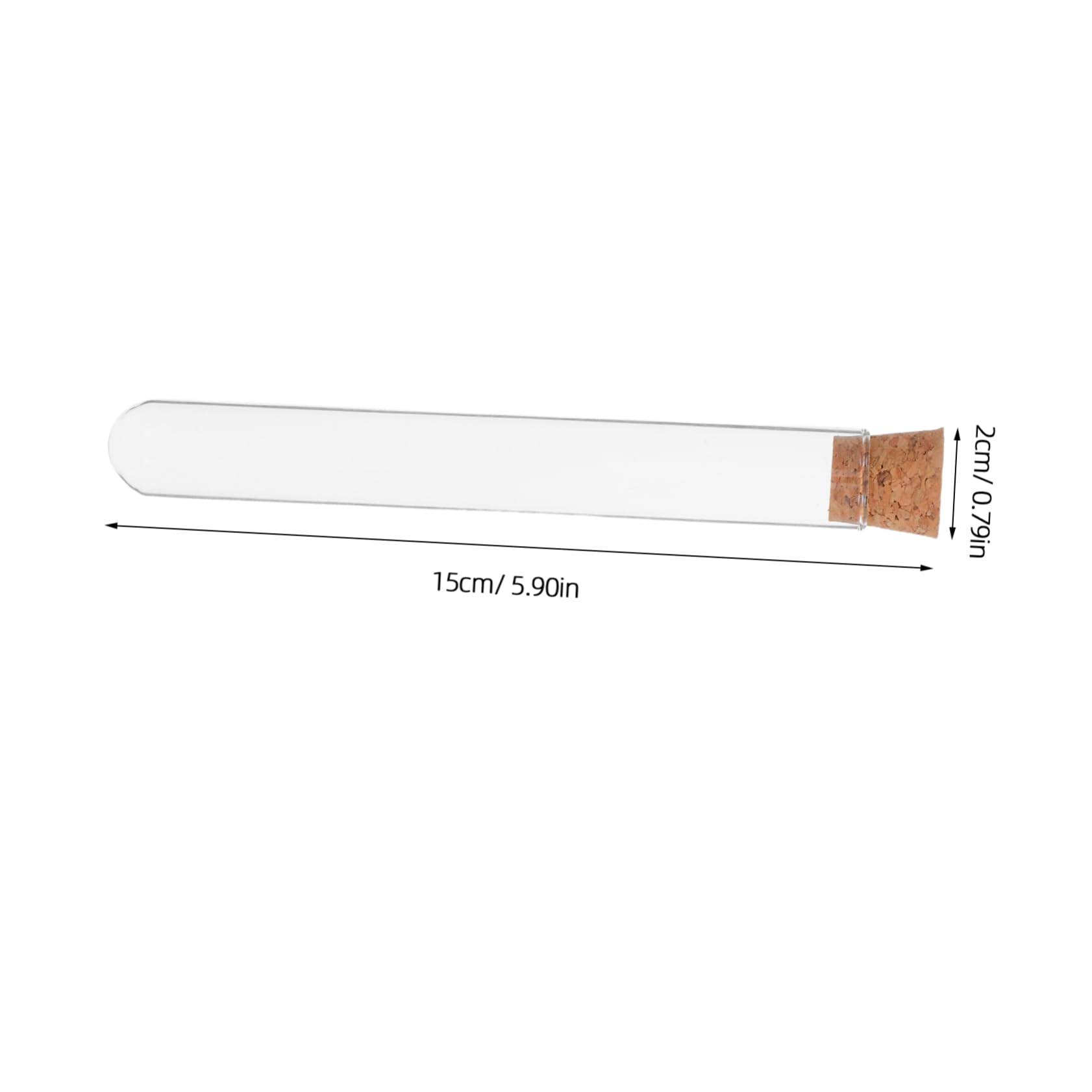 UKCOCO Tubos de prueba claros de cristal 20PCS con los tapones de corcho para el almacenamiento líquido del polvo de los experimentos científicos 20 x 150