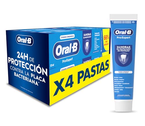 Oral-B Pro-Expert Protección Profesional Pasta De Dientes, Pack Ahorro 4x125 ml, Dentífrico Que Protege Contra La Placa, Sabor A Menta Fresca