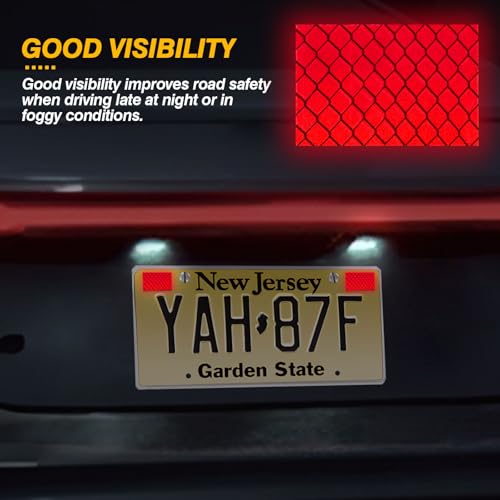 Image of 2-Pieces Reflective License Plate Stickers for New Jersey GDL Drivers - Perfect for New Drivers Under 21 & Special Learning Permits (Bright Red)