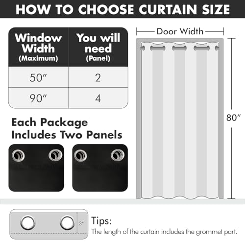 Image of MIULEE Closet Curtain for Open Closet Without Door Grommet Top 34x80 Inches | Covers Closet, Privacy Curtains for Room Divider, Sun /Light Blocking, Quality Fabric, Doorway