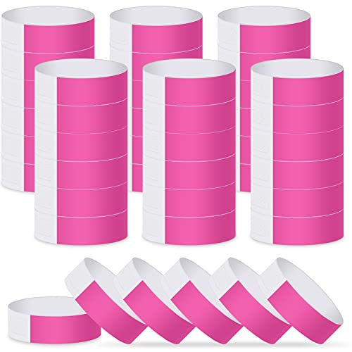 ASTARON Paper Wristbands for Events 200 pcs Pink Party Wrist Bands Event Bracelets Arm Bands for Party Events Clubs Concert Waterproof and Lightwight