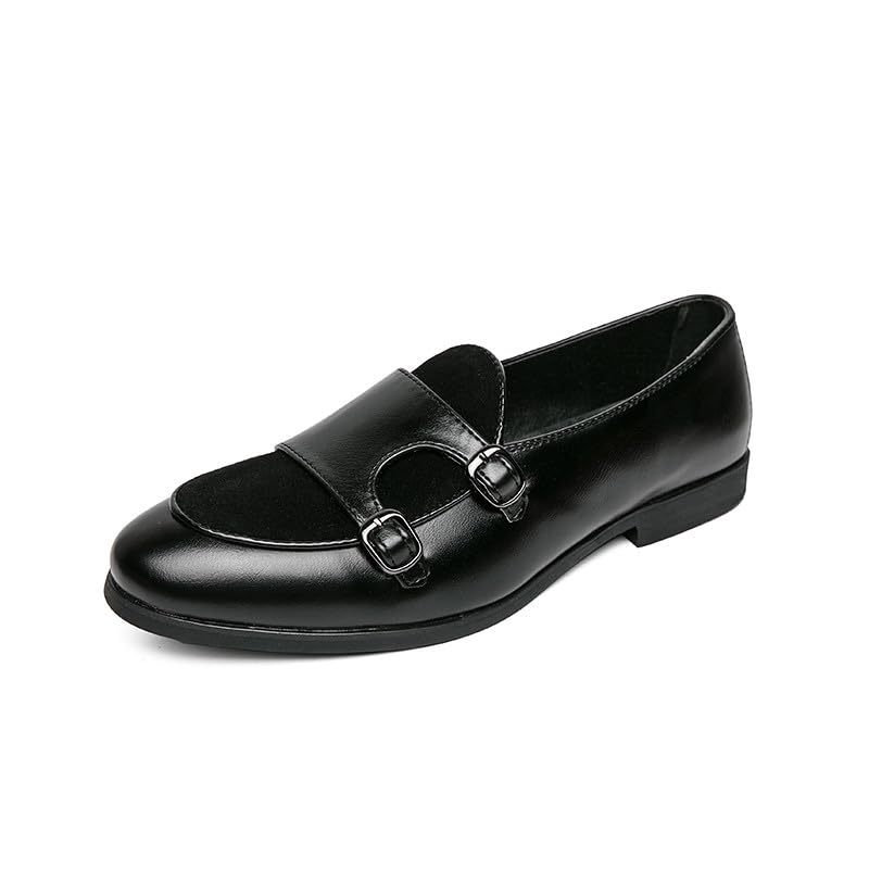 Santimon Men's Double Monk Strap Classic Dress Loafers Slip on Casual Formal Shoes