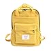 Produktbild PJY Damen-Rucksack, Nylon, modischer Rucksack, Schultasche für Teenager, Mädchen, Rucksack, Schultertasche, Rucksack, Gelb