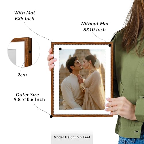 Image of Art Street Premium Photo Frame for living room, Classic Aesthetic Design Photo Frames for Photograph, Art Work, Kids Room Set of 9 (8x8 Inch, Brown)