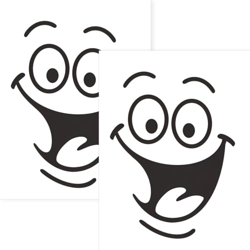JEYORZY 2 pegatinas de inodoro con cara sonriente, calcomanías de pared para tapa de inodoro, pegatinas divertidas para tapa de inodoro, 24 x 18 cm, pegatinas de pared para tapa de inodoro