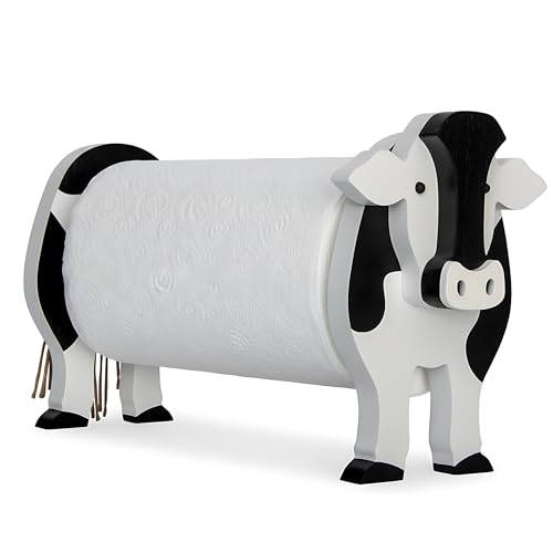 Wooden Sheep & Cow Paper Towel Holder