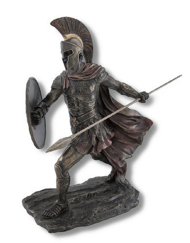 Estatua Veronese Achilles con lanza y escudo 11.38 in miniatura 1