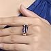 925 Sterling Silver Womens Rectangle Purple Gemstone CZ Ring Fashion 18K Rose Gold Natural Amethyst Ring Shiny Cubic Zirconia Diamond Ring Eternity Engagement Wedding Band Promise Ring (8)