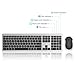 Wireless Keyboard and Mouse Combo - seenda Full Size Slim Thin Wireless Keyboard Mouse with On/Off Switch on Both Keyboard and Mouse - (Black and Silver)
