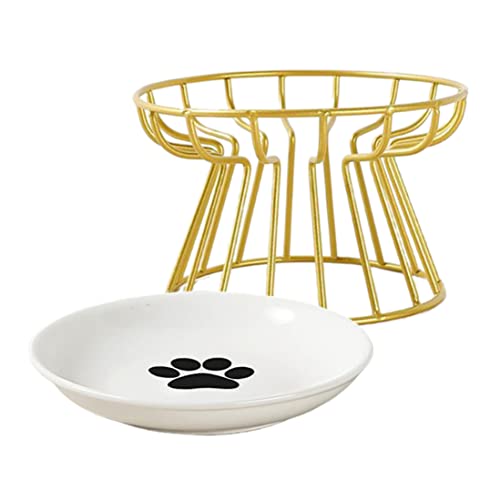 Plat pour chat surélevé en céramique éliminant les reflux et vomissements