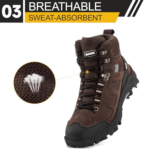 Image of SUADEX Steel Toe Boots for Men Women Indestructible Non Slip Comfortable Work Boot Safety Construction Shoes