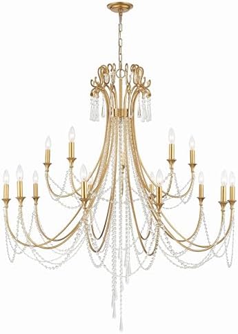 Crystorama Arcadia 15 Light Antique Gold Chandelier