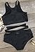 Cupshe Fashion Women's Solid Color High Waist Tank Bikini Set, Black, Small