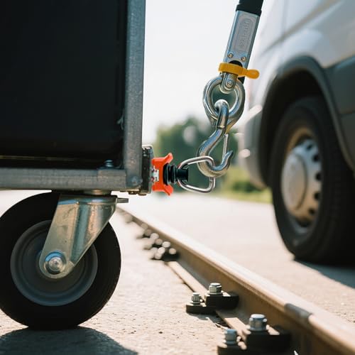 4 Stück Airlineschiene Fitting, Single Endbeschlag, Airline Fitting mit Ring, Endfitting Zurrschienen Fitting Airlineschiene, für Hängeschrank, Gepäckbefestigung im Wohnmobil,Orange