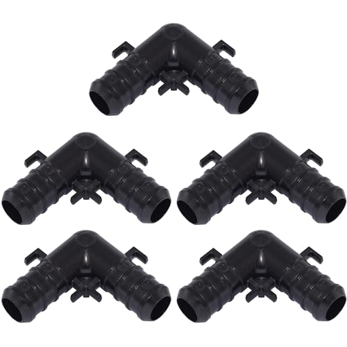Image of SharkBite 1 /2 Inch Poly Crimp 90 Degree Elbow, Pack of 5, PEX Pipe, PE-RT, UP248A5