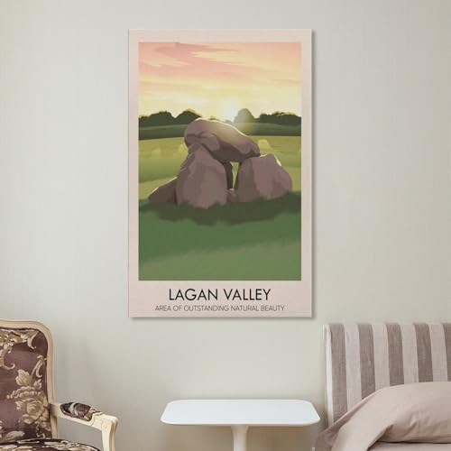 Poster Lagan Valley AONB toile 40x60cm, une idee cadeau originale pour decoration de bureau