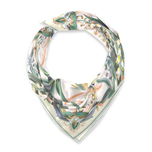 KLL Lily Of Valley Boho silk scarf scarf shawl Long and large for Lady for head bufanda para mujer2