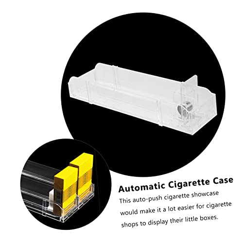 Plafope 3Pcs Pusher Clear Organizer Box Clear Shelves Glass Display Case Automatic Case Pushers Rack Lighter Display Case Retail Display Stand Dispaly Plastic Glass #TOP5