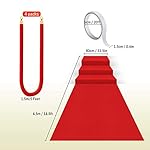 Red Carpet Runner 2.6 x 15 ft Carpet Aisle Runner Rug 55gsm Thickness with 4 Pieces Red Velvet Stanchion Rope Crowd Control Rope Barrier with Gold Color Plated Hooks, 5 Feet - Image 3