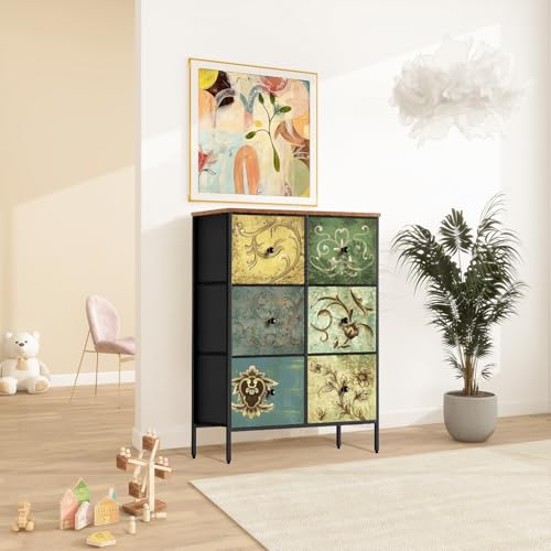Image of Amazon Brand - Umi Fabric Chest of Drawers for Storage Closet Storage Units Dresser Storage Organizer Chest of Drawers Storage Organizer for Living Room Bedroom Wardrobe Clothes Book - 67.5x29.8x89cm