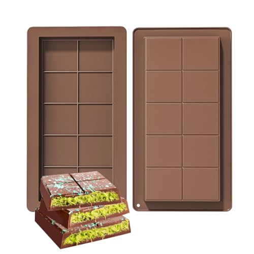 WBZOWRB Molde De Silicona, Molde De Turrón De Chocolate Profundo, 2 Piezas