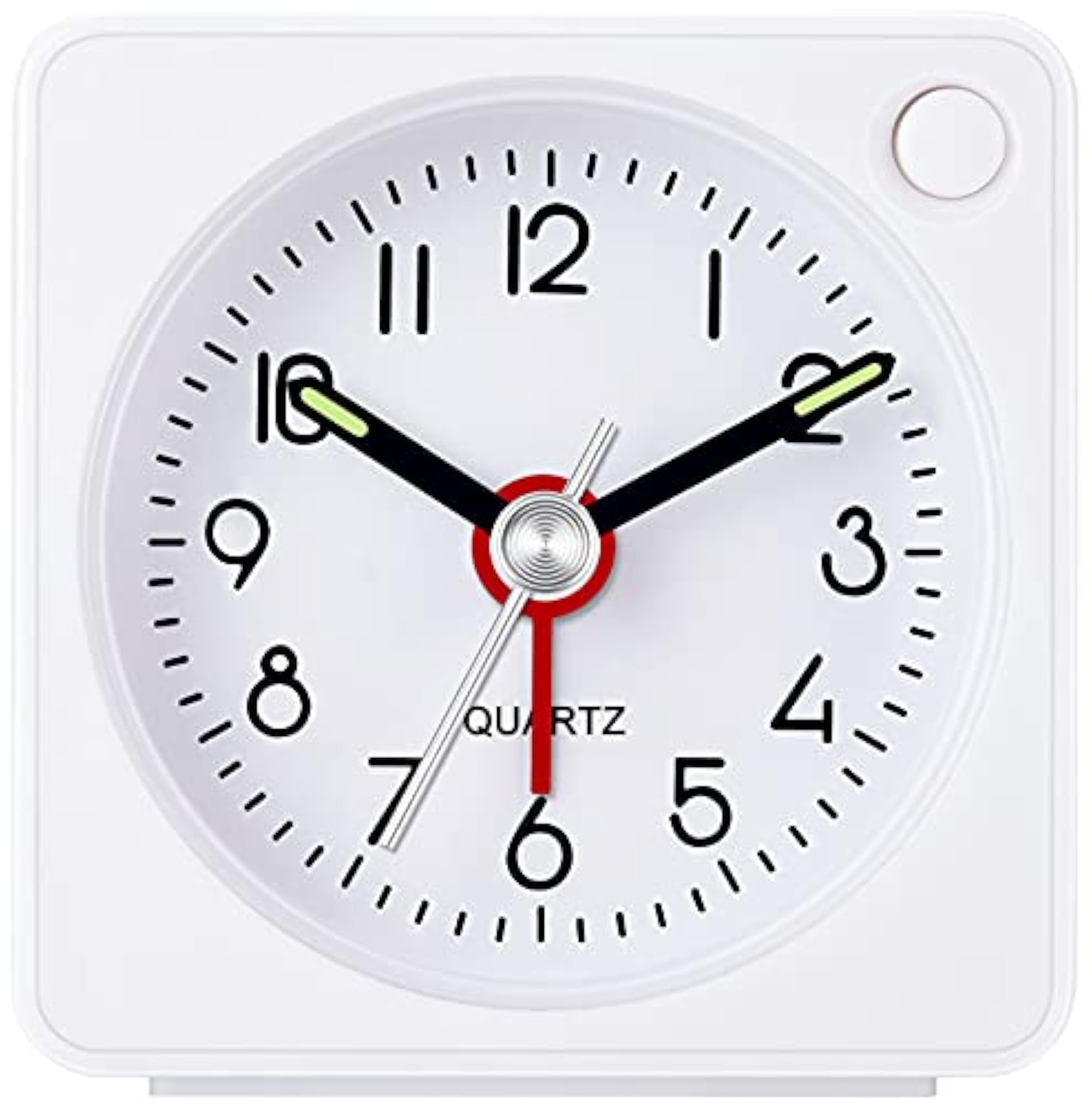 Travel Analog Alarm Clock, Ultra Small Clock with Snooze and Light Function