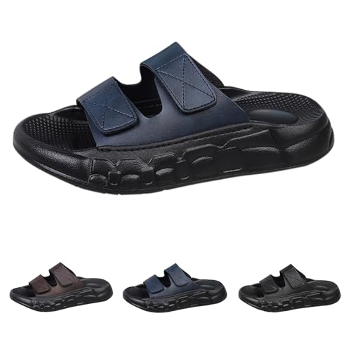 Sandalias de doble correa unisex ajustables color azul oscuro en talla 41 1/3 4
