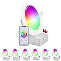 LUXRITE 6 Inch Smart LED Recessed Lighting, RGBW Color Changing, WiFi App and Voice Control, Compatible with Alexa and Google Home, No Hub Required, 13W 1000LM, CRI 90, IC Rated, Wet Rated (6 Pack)