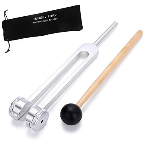 Bysameyee Tuning Fork 128 Hz, C-128 Frequency Aluminum Alloy Medical Non-Magnetic Tuning Fork for Healing with Taylor Percussion Hammer Mallet (128Hz) Cover