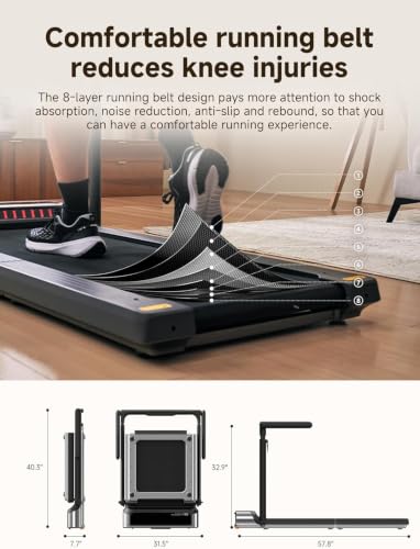 Image of 2-in-1 Foldable Walking Treadmill with Adjustable handrail (Grey Black)