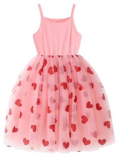 Image of GSVIBK Baby Girls Tutu Dress Sleeveless Toddler Cotton Tulle Skirt Princess Party Prom Dresses