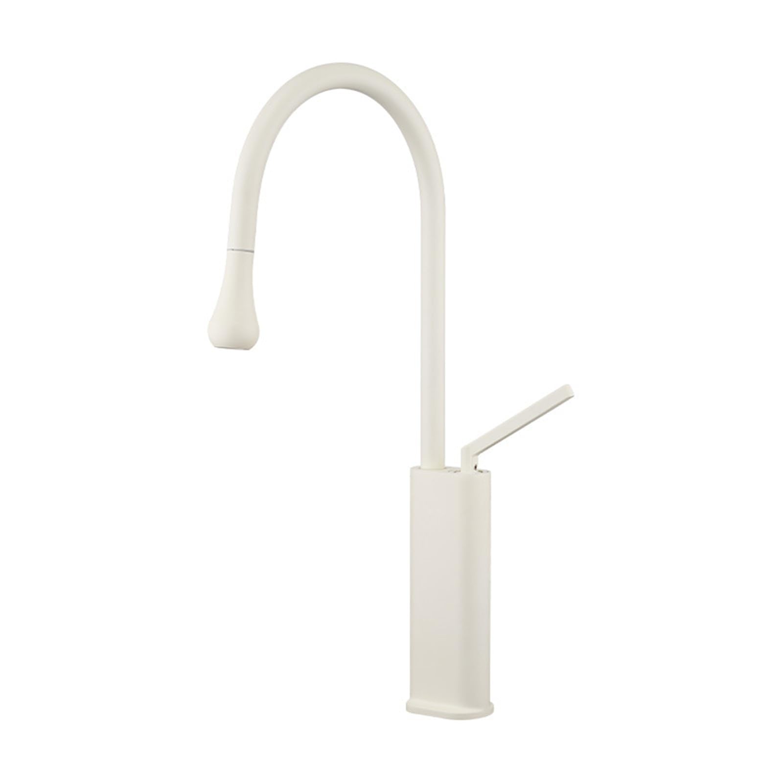 Grifos mezcladores para Fregadero Grifo de Cocina extraíble Giratorio 360 Grados con Mezclador Agua fría y Caliente rociador montado en la Cubierta fácil instalación Acabado Blanco