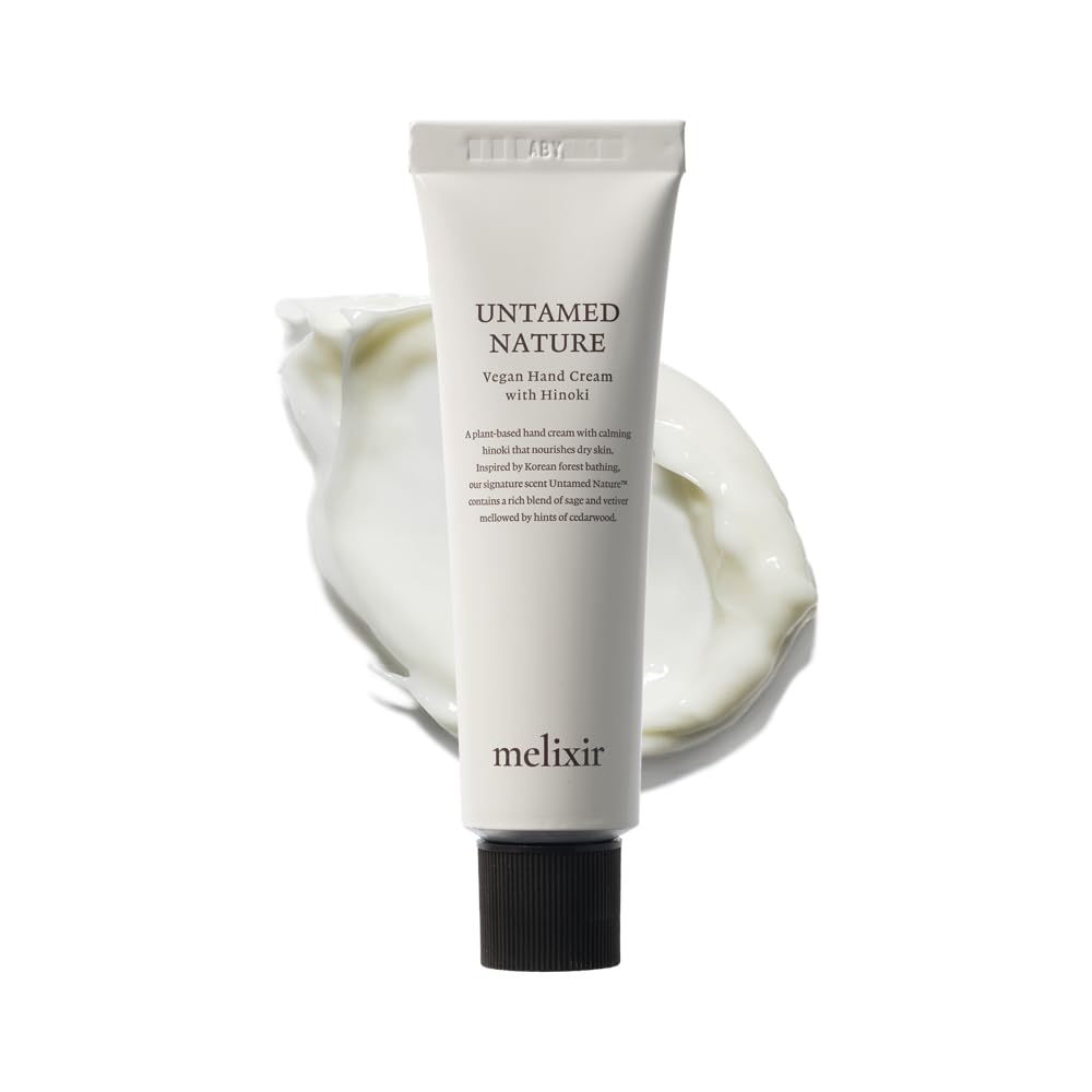 MelixirVegan Hand Cream #Untamed Nature, Calming Forest Scented, Nourishes & Deeply Hydrates Dry Hands with Shea Butter, Non-Sticky & Velvety Finish, Travel Size, Korean Skincare (1.7 fl.oz./50ml)