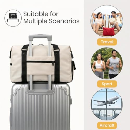 Image of PALAY Gym Bag with Shoe Compartment Large Oxford Cloth Travel Duffels | color blocking, water-resistant, adjustable strap, trolley case strap, suitable for workout, vacation, short trip
