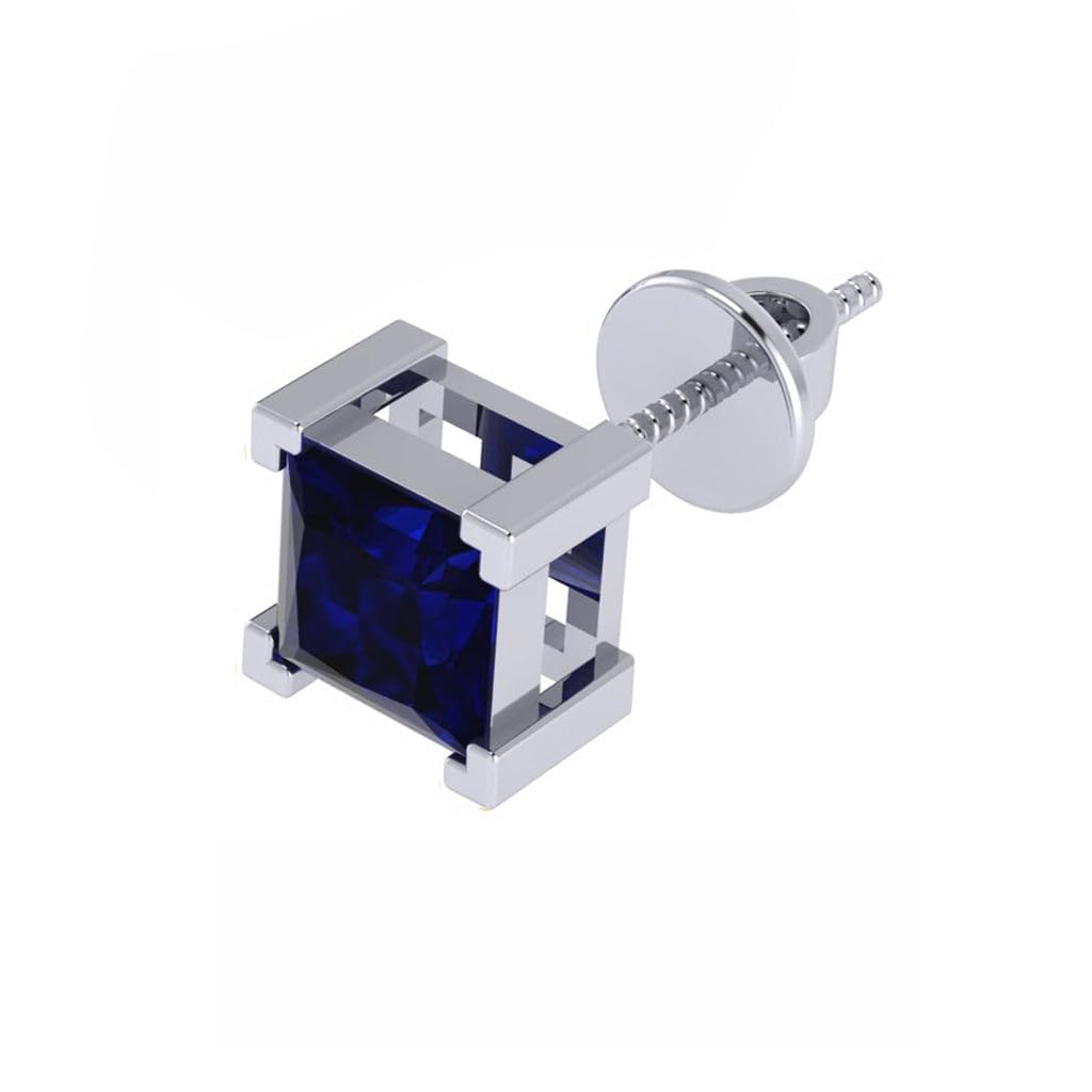 Single Stud For Men & Boys | Pure 925 Sterling Silver Earring | 6mm X 6mm Square Shaped Gemstone Single Screwback Stud | Gift for Men & Boys | Model ERSMW00936-image-26