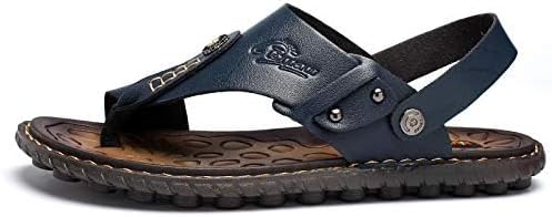 Mens Sandals Indoor and Outdoor Beach Flip Flop Casual Thong Leather Slip On Two uses Athletic Slipper Soft - Image 5