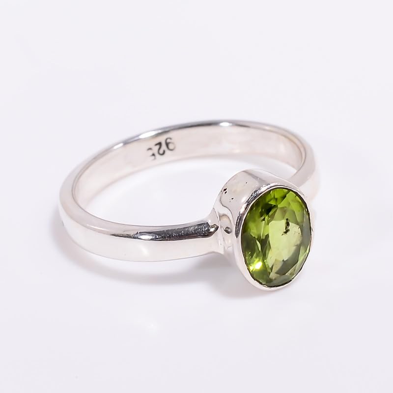 Bague péridot en argent 925 mixte style bohème de forme ovale SOH-BR52-P - 4