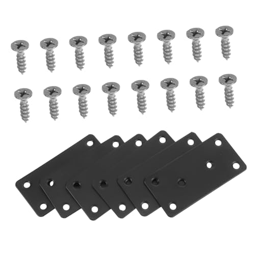 Hoement 6個 ステンレス製直角コーナーブレース具 穴あき属接続プレート ネジ付 耐久性強化 家具棚木材用固定補強具